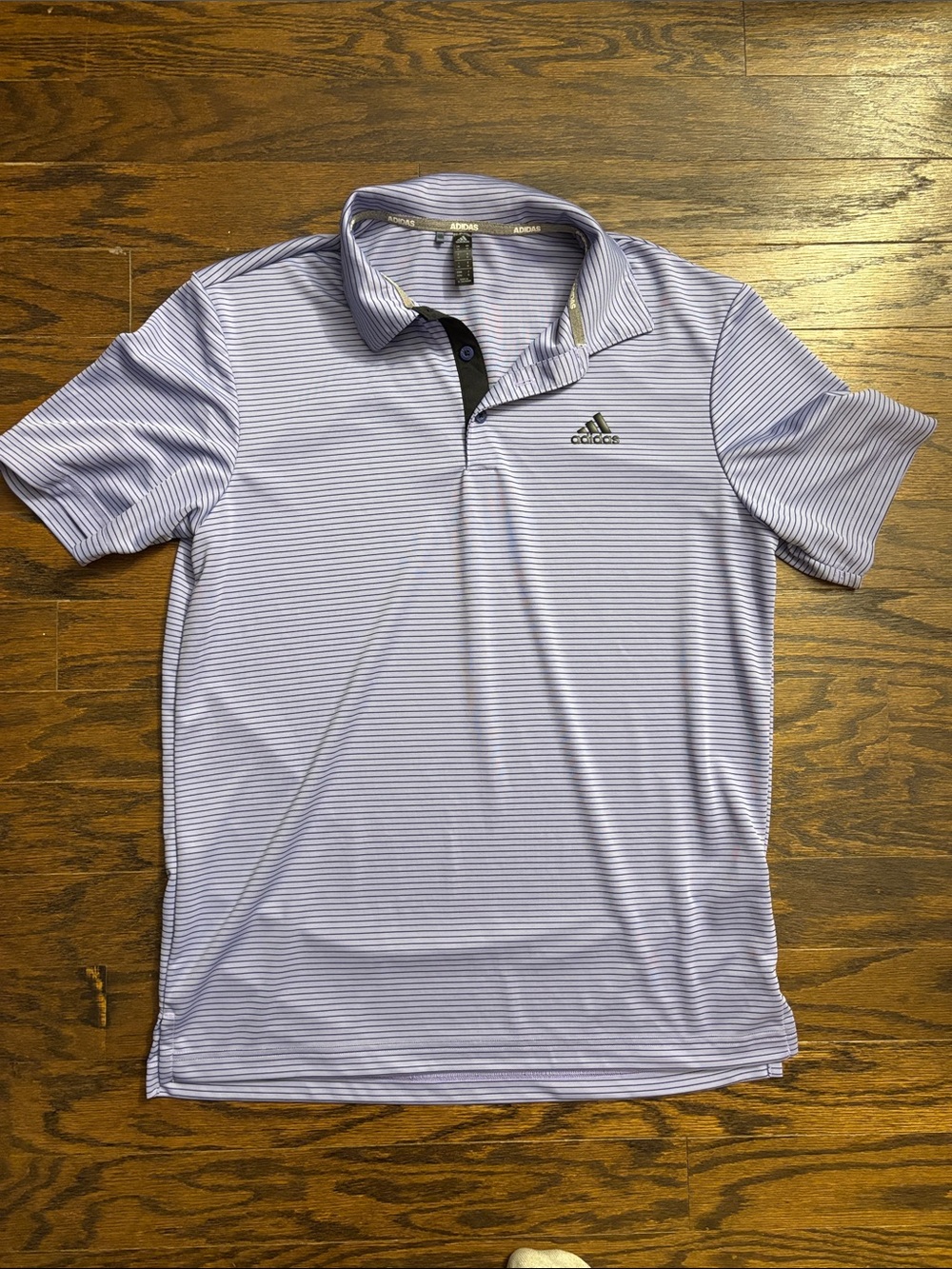 adidas Men’s Light Purple Striped Golf Polo